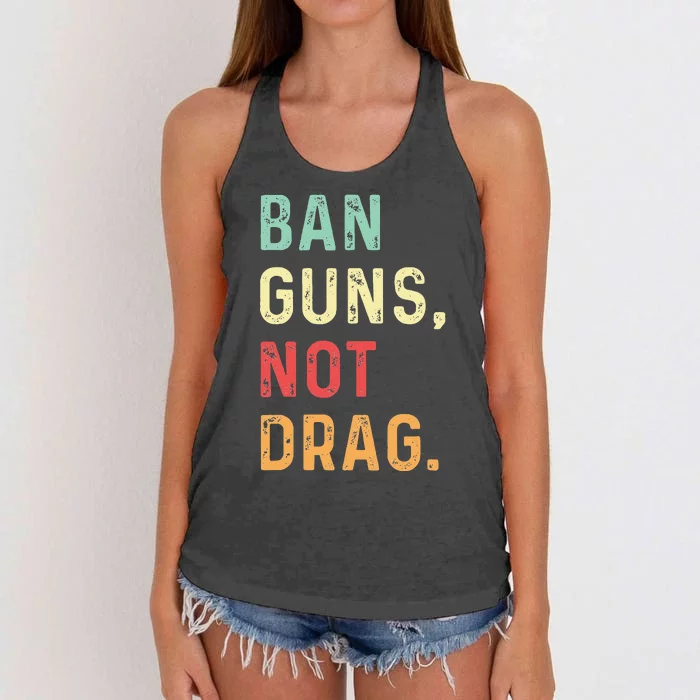 Ban Guns Not Drag Retro Women's Knotted Racerback Tank