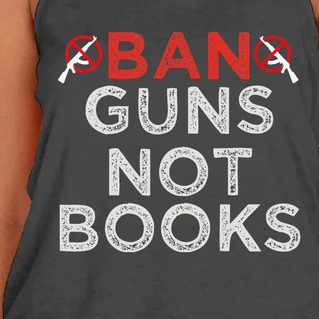 Ban Guns Not Books Protect Not Guns Women's Knotted Racerback Tank