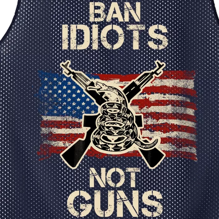 Ban Guns Not Idiots Pro American Gun Rights Flag Mesh Reversible Basketball Jersey Tank