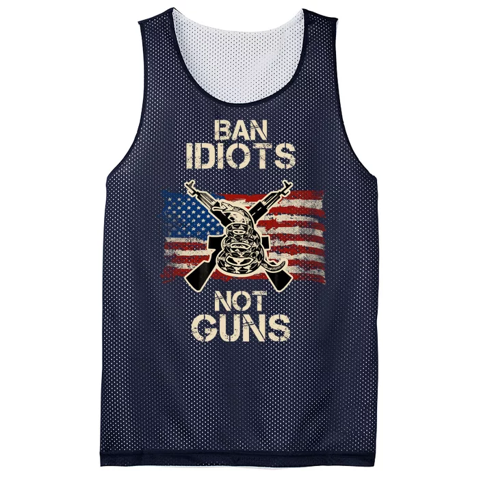 Ban Guns Not Idiots Pro American Gun Rights Flag Mesh Reversible Basketball Jersey Tank