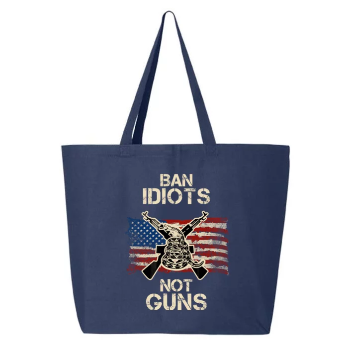 Ban Guns Not Idiots Pro American Gun Rights Flag 25L Jumbo Tote