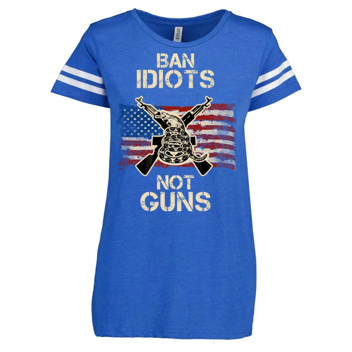 Ban Guns Not Idiots Pro American Gun Rights Flag Enza Ladies Jersey Football T-Shirt