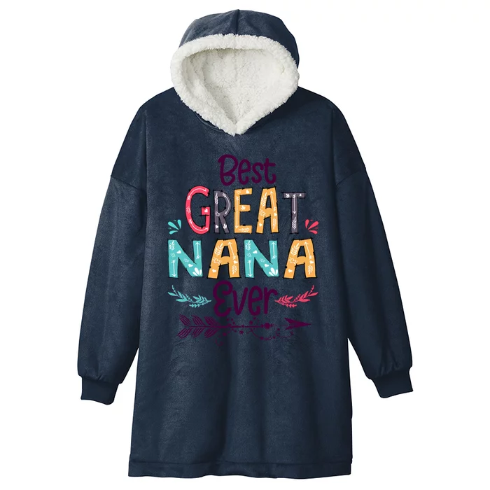 Best Great Nana Ever Cute Arrow Family Blessing Gift Hooded Wearable Blanket