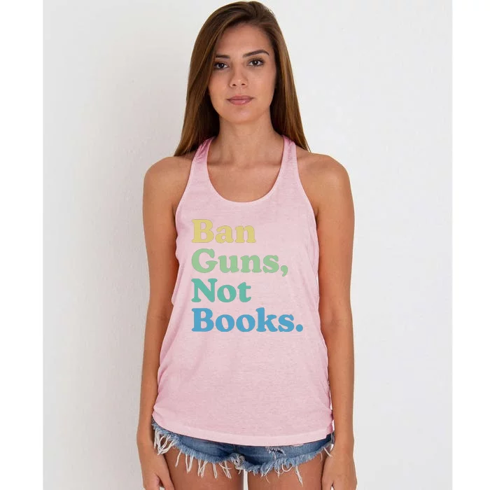 Ban Guns Not Books Women's Knotted Racerback Tank