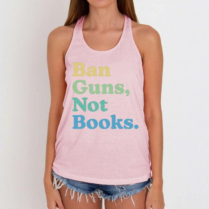 Ban Guns Not Books Women's Knotted Racerback Tank