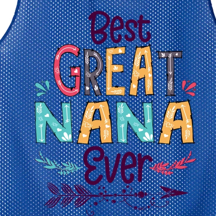 Best Great Nana Ever Cute Arrow Family Blessing Great Gift Mesh Reversible Basketball Jersey Tank