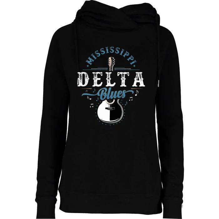 Blues Guitarist Or Rock Music Or Mississippi Delta Blues Womens Funnel Neck Pullover Hood