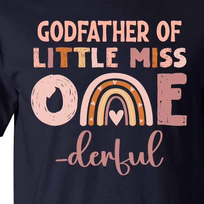 Boho Godfather Of Miss Onederful 1st Birthday Girl Cute Tall T-Shirt