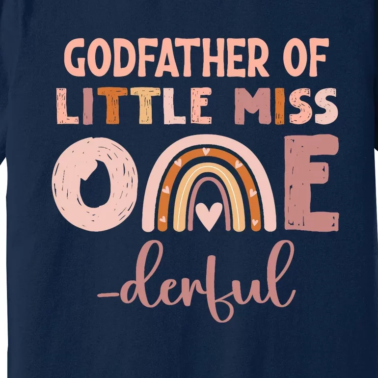 Boho Godfather Of Miss Onederful 1st Birthday Girl Cute Premium T-Shirt