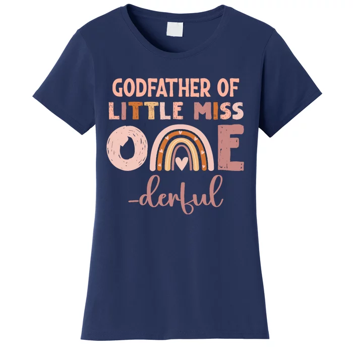 Boho Godfather Of Miss Onederful 1st Birthday Girl Cute Women's T-Shirt