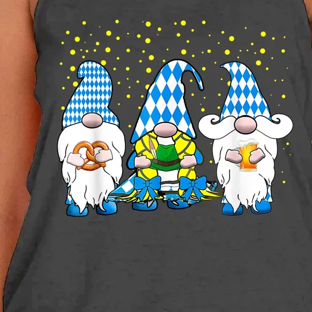 Bavarian Gnomes Octoberfest German Oktoberfest Women's Knotted Racerback Tank