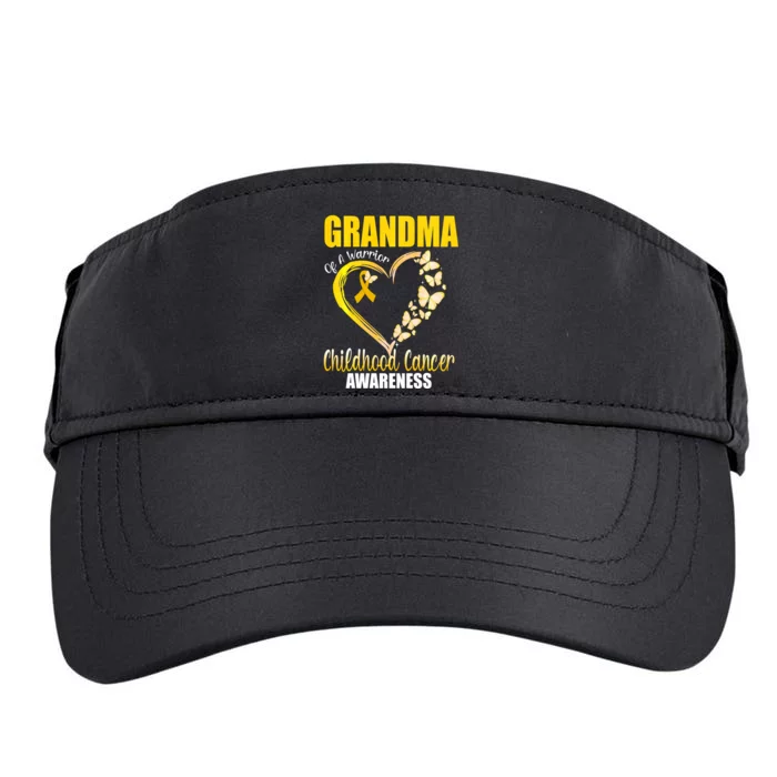 Butterfly Grandma Of A Warrior Childhood Cancer Awareness Adult Drive Performance Visor