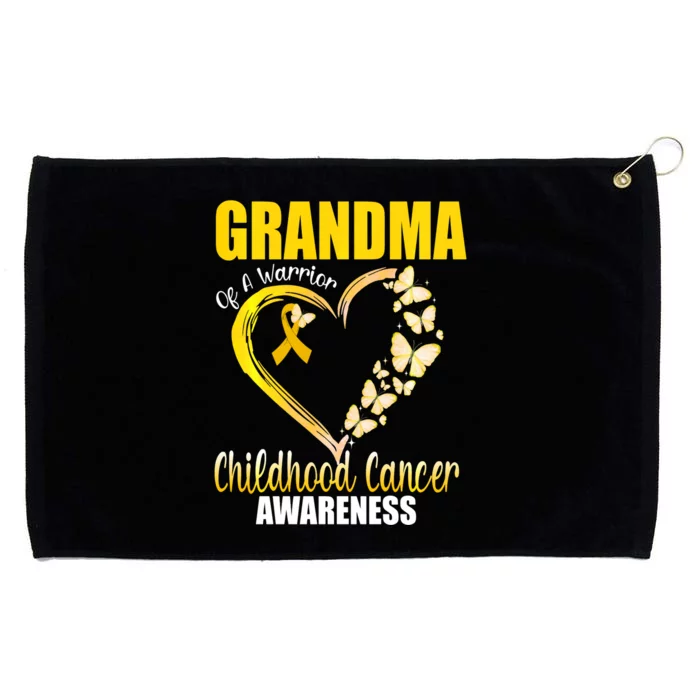 Butterfly Grandma Of A Warrior Childhood Cancer Awareness Grommeted Golf Towel