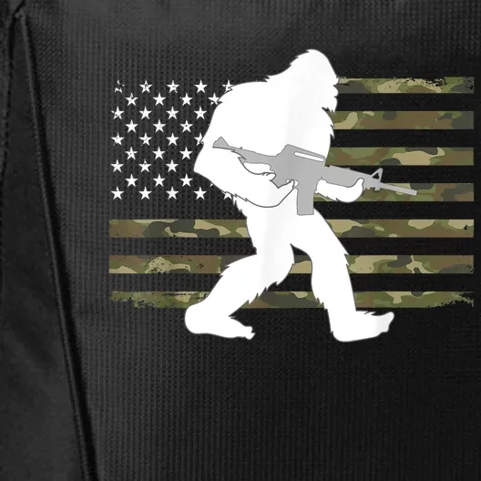 Bigfoot Gun Owner Camo Us American Flag Sasquatch Ar15 Rifle City Backpack