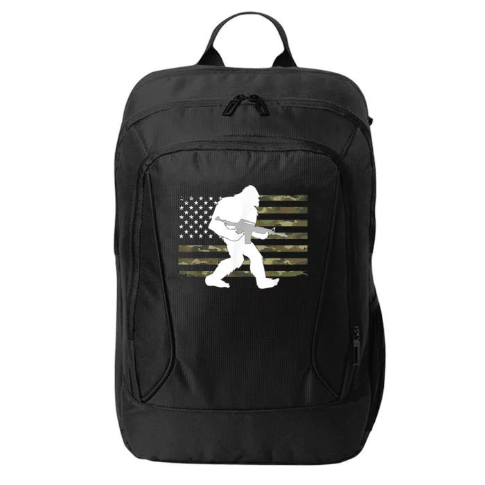 Bigfoot Gun Owner Camo Us American Flag Sasquatch Ar15 Rifle City Backpack