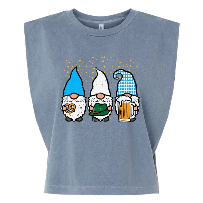 Bavarian Gnomes Octoberfest German Oktoberfest Garment-Dyed Women's Muscle Tee