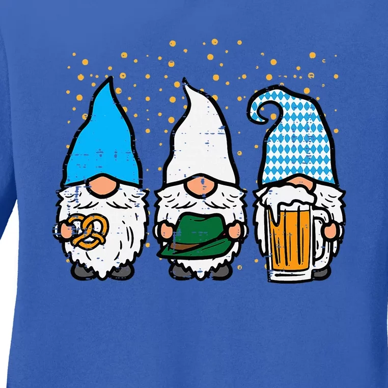 Bavarian Gnomes Octoberfest German Oktoberfest Ladies Long Sleeve Shirt