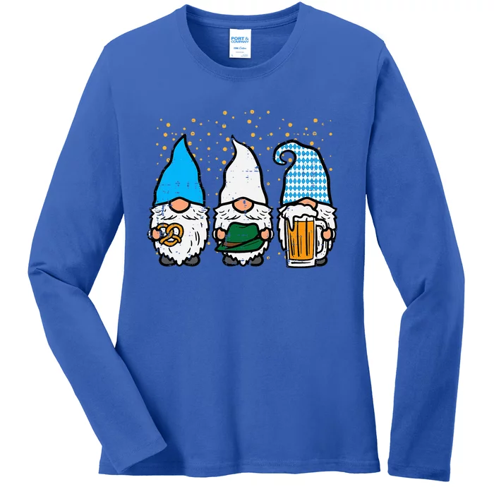 Bavarian Gnomes Octoberfest German Oktoberfest Ladies Long Sleeve Shirt