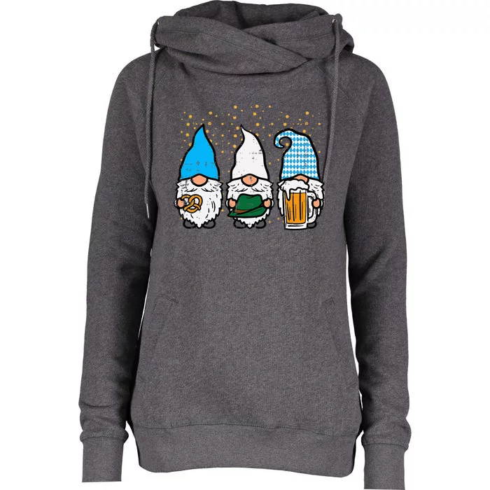 Bavarian Gnomes Octoberfest German Oktoberfest Womens Funnel Neck Pullover Hood