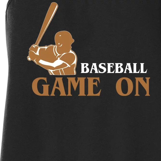 Baseball Game On Women's Racerback Tank