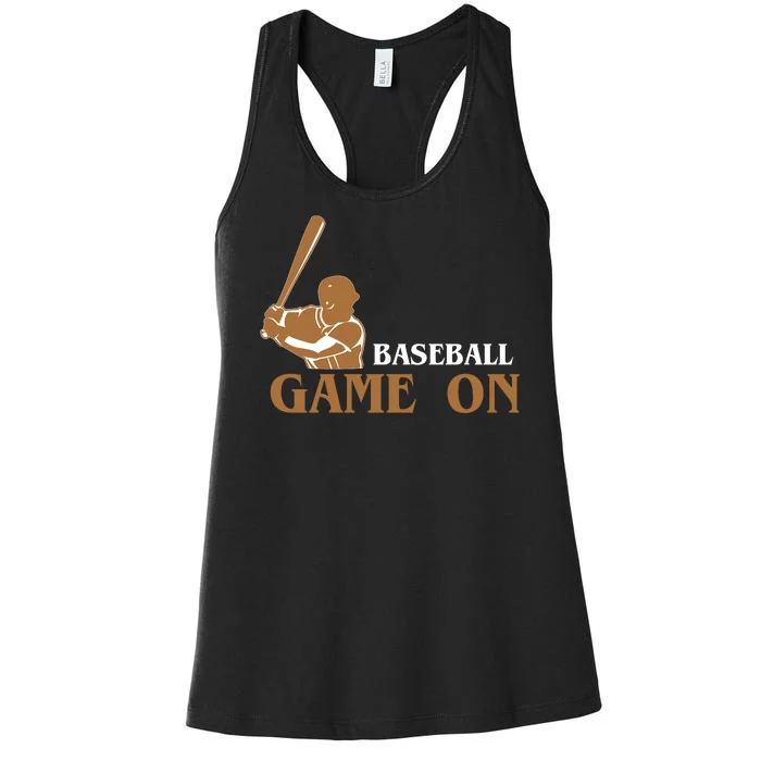 Baseball Game On Women's Racerback Tank