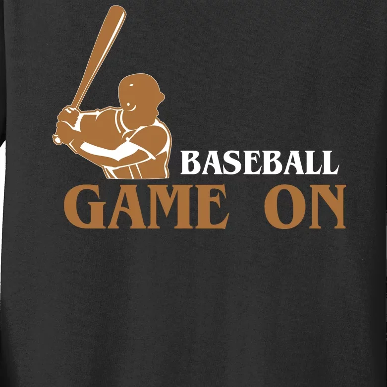 Baseball Game On Kids Long Sleeve Shirt