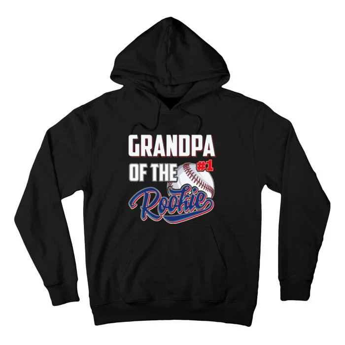 Baseball Grandpa of Rookie 1 Years old Team 1st Birthday Tall Hoodie