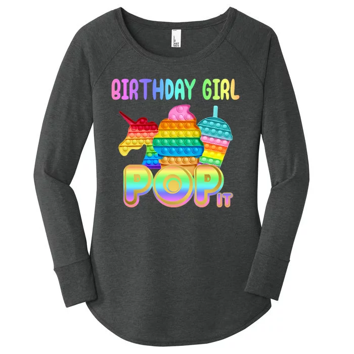 Birthday Girl Pop It Funny Cute Colorful Women's Perfect Tri Tunic Long Sleeve Shirt