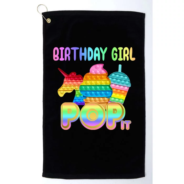 Birthday Girl Pop It Funny Cute Colorful Platinum Collection Golf Towel