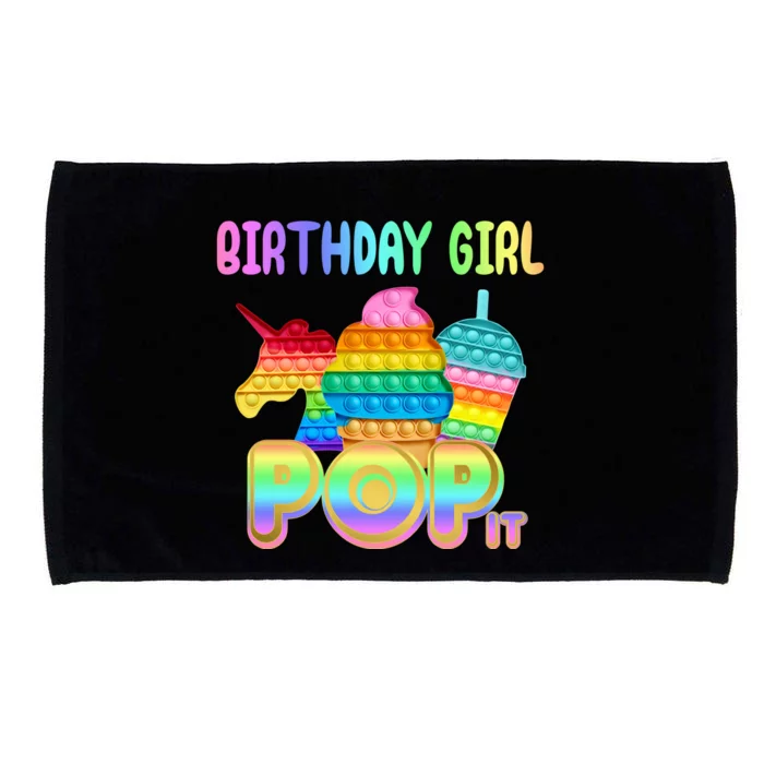 Birthday Girl Pop It Funny Cute Colorful Microfiber Hand Towel