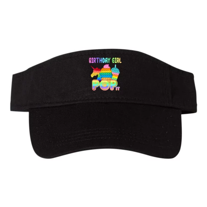 Birthday Girl Pop It Funny Cute Colorful Valucap Bio-Washed Visor