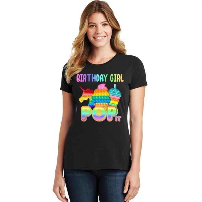 Birthday Girl Pop It Funny Cute Colorful Women's T-Shirt