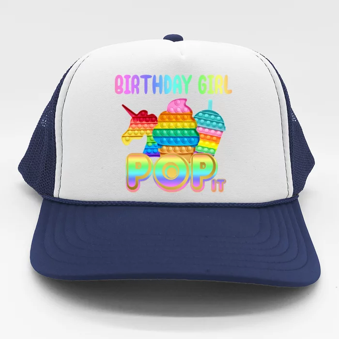 Birthday Girl Pop It Funny Cute Colorful Trucker Hat