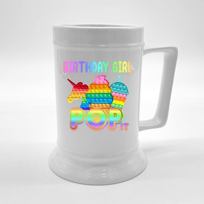 Birthday Girl Pop It Funny Cute Colorful Front & Back Beer Stein