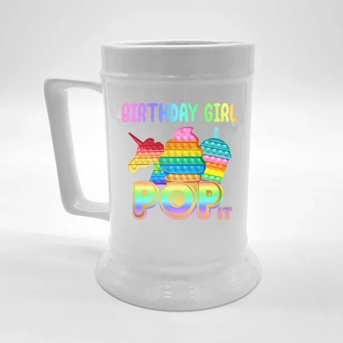 Birthday Girl Pop It Funny Cute Colorful Front & Back Beer Stein