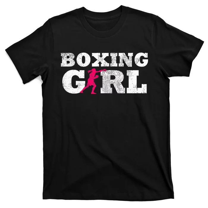 Boxing Girl Player Silhouette Sport T-Shirt