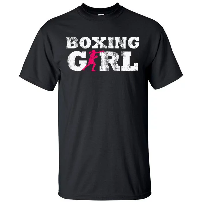 Boxing Girl Player Silhouette Sport Tall T-Shirt