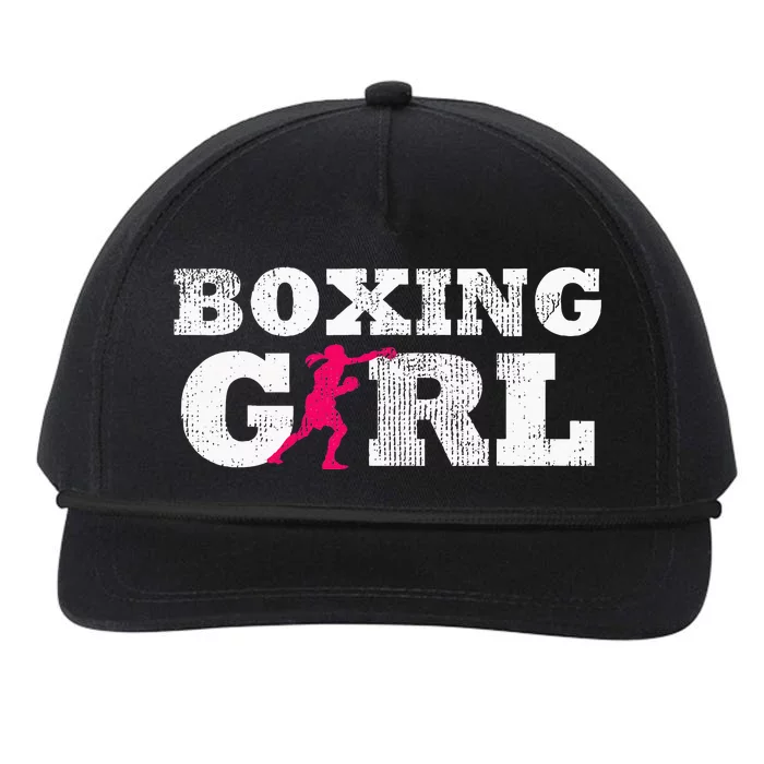 Boxing Girl Player Silhouette Sport Snapback Five-Panel Rope Hat