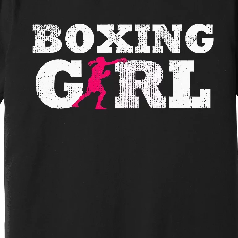 Boxing Girl Player Silhouette Sport Premium T-Shirt