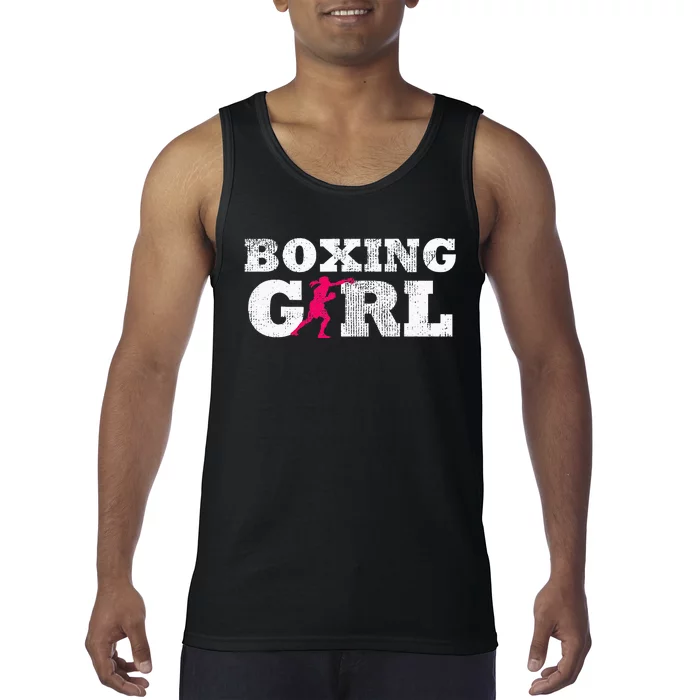 Boxing Girl Player Silhouette Sport Tank Top