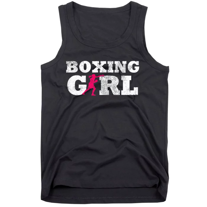 Boxing Girl Player Silhouette Sport Tank Top