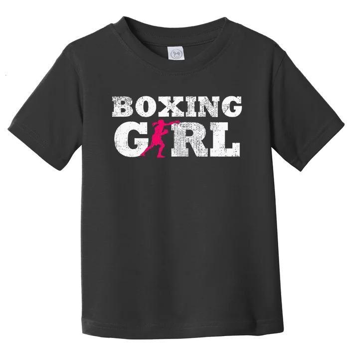 Boxing Girl Player Silhouette Sport Toddler T-Shirt