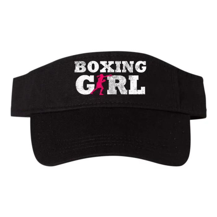 Boxing Girl Player Silhouette Sport Valucap Bio-Washed Visor