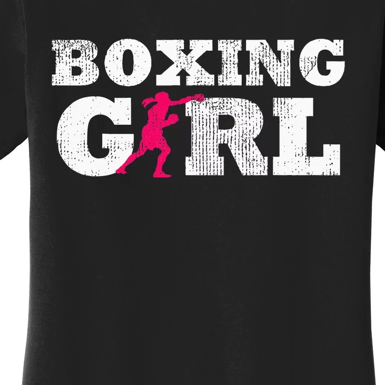 Boxing Girl Player Silhouette Sport Women's T-Shirt