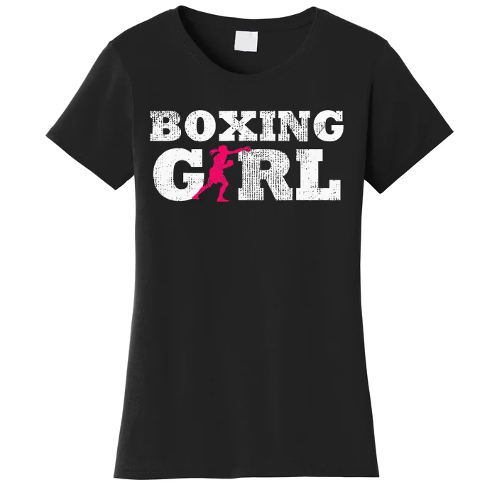 Boxing Girl Player Silhouette Sport Women's T-Shirt