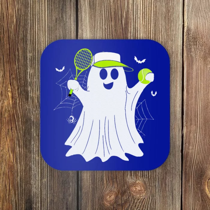 Boo Ghost Playing Tennis Funny Halloween Tennis Costume Coaster