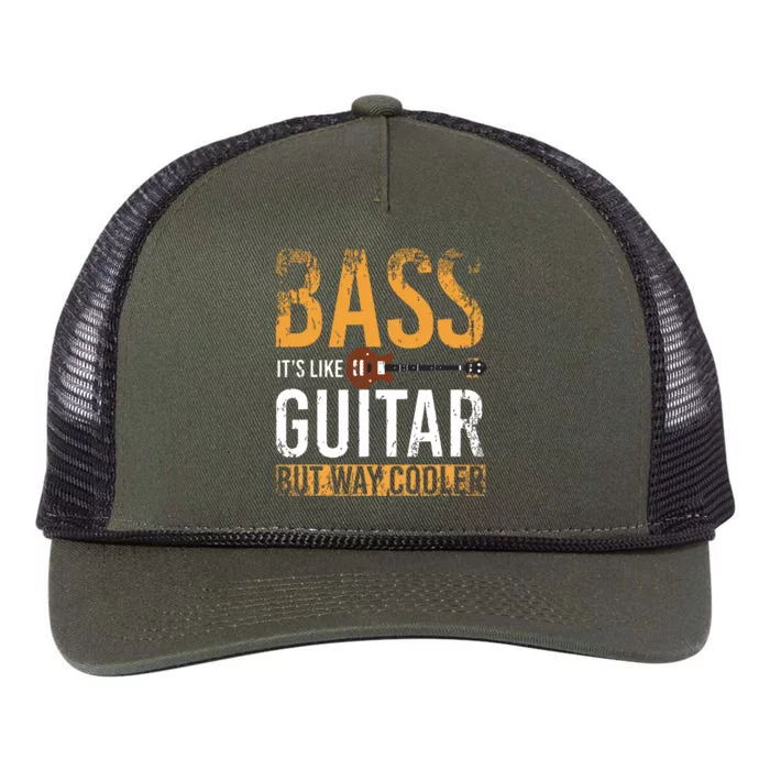 Bass Guitar Player Bassist Gift Bass Guitar Retro Rope Trucker Hat Cap