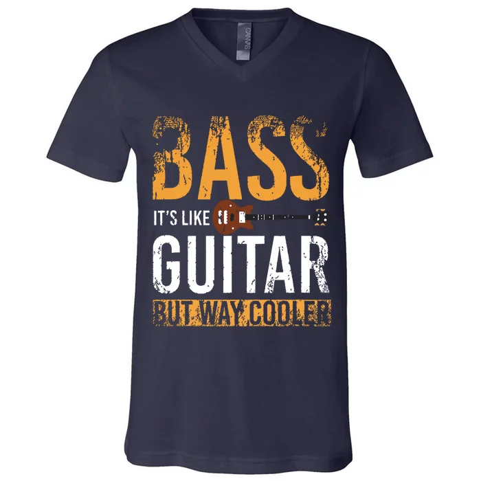 Bass Guitar Player Bassist Gift Bass Guitar V-Neck T-Shirt