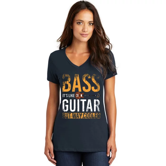 Bass Guitar Player Bassist Gift Bass Guitar Women's V-Neck T-Shirt