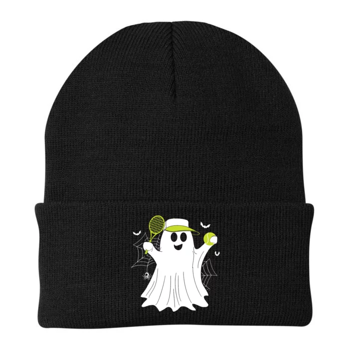 Boo Ghost Playing Tennis Funny Halloween Tennis Costume Knit Cap Winter Beanie